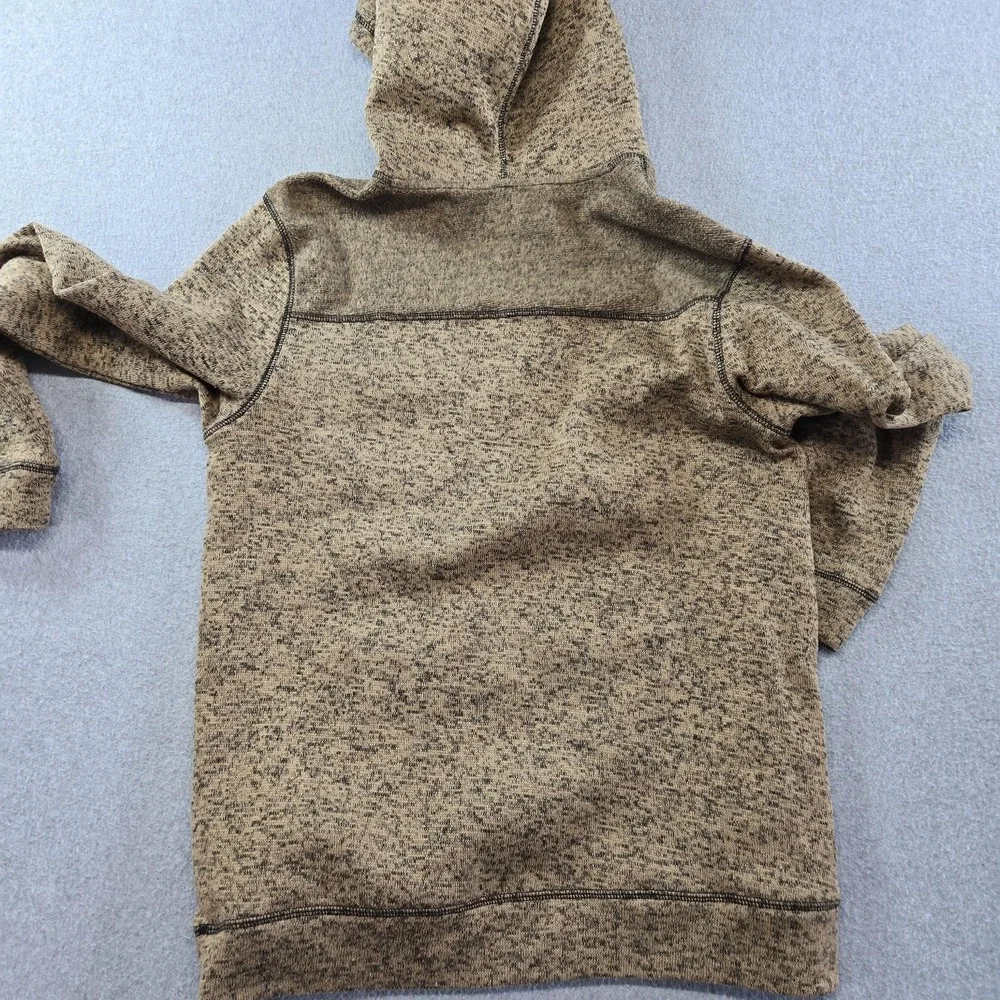 BKE‎ Hoodie Mens M Beige Pullover Hooded Pockets Tagless Fleece Striped